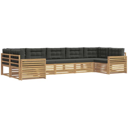  Set vanjskih sofa 7 kom. Bijela i antracit Čvrsto drvo akacije 404 x 172,5 x 73 cm Slike