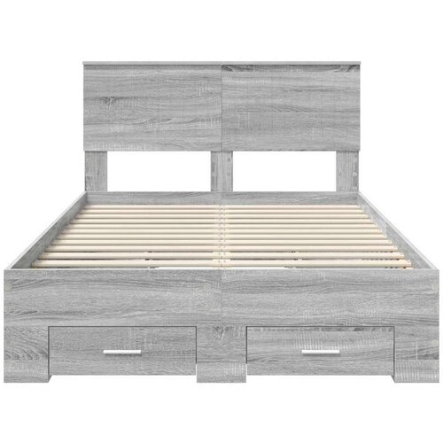  Okvir za krevet s uzglavljem Siva Sonoma 120 x 190 cm Slike