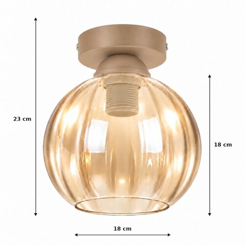 Brilagi LED Plafonsko svetlo R GLASS 1xE27/60W/230V prečnik 18 cm bež/zadimljeno bež Slike