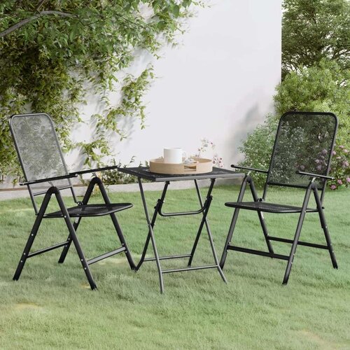  Vrtna garnitura - 3-dijelni vrtni blagovaonski set ekspandirani metal antracit - Dužina stola 60 cm 2 Cijene