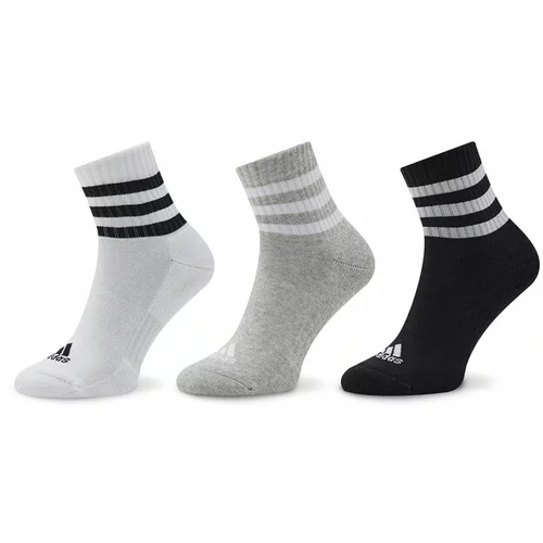 Adidas Sportske čarape '3-Stripes Cushioned ' siva / crna / bijela