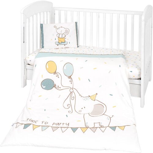Kikka Boo KikkaBoo Posteljina navlaka 3 pcs Elephant Time (KKB30122) Cene