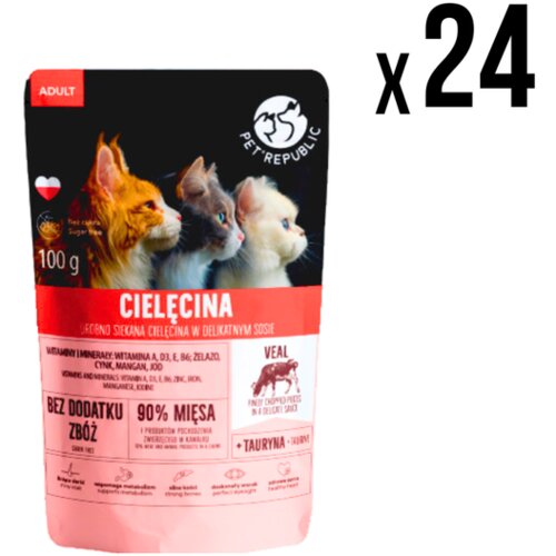Pet Republic kesica za mačke teletina 100g x24 komada Cene