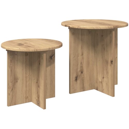  Set pomoćnih stolića 2 pcs Hrast artisan Konstrukcijsko drvo Slike