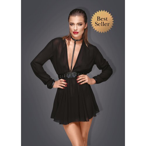 Noir Handmade F150 Chiffon Minidress with Choker S Slike