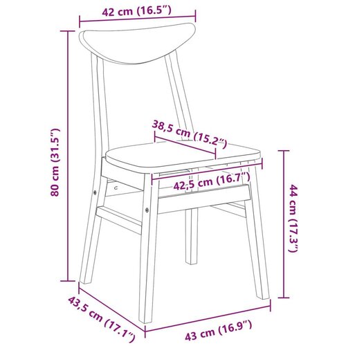  Trpezarijske stolice 2 pcs Bijelo 42 x 47.5 x 81 cm Slike