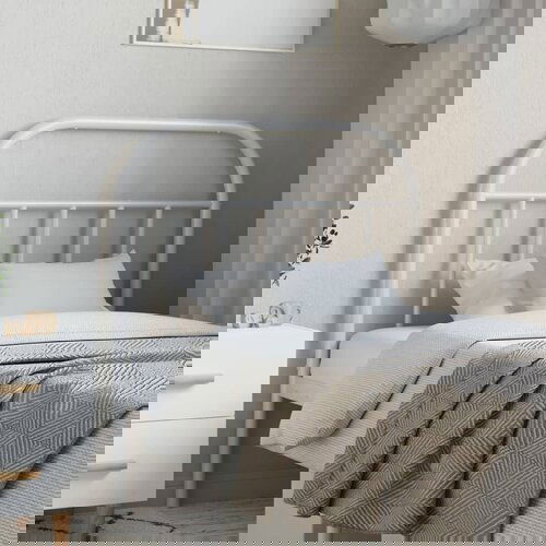 VidaXL Metalno uzglavlje bijelo 80 cm Slike