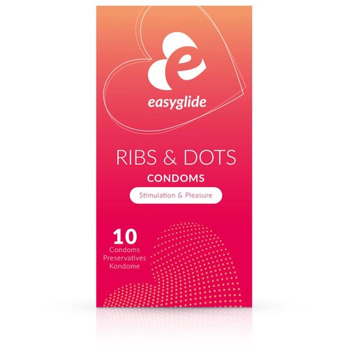 EasyGlide - Ribs and Dots Condoms - 10 pieces Cene