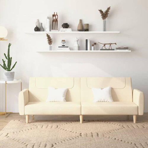  The Living Store Kavč dvosed z ležiščem krem blago - Raztegljiv Kavč, (21447876) Cene