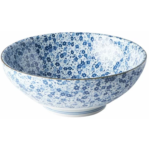 MIJ plavo-bijela keramička zdjela Daisy, Ø 21,5 cm