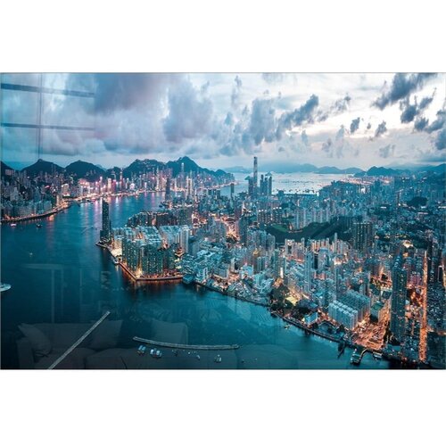 Wallity Steklena slika 100x70 cm Hongkong &amp;ndash; Wallity Slike