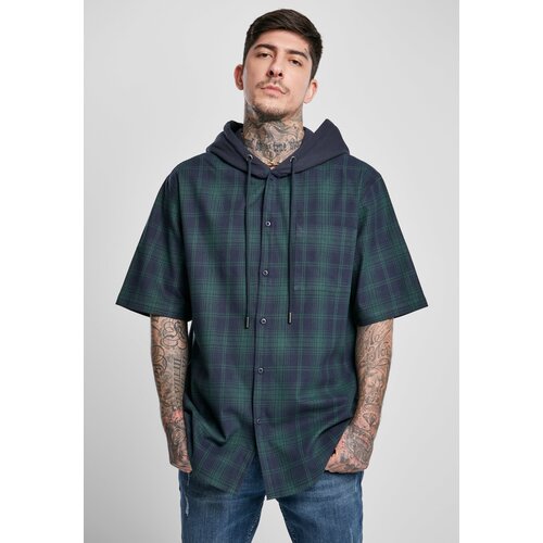 Urban Classics Navy Short Sleeve Hooded Shirt Slike