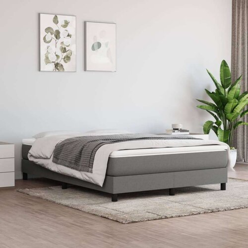  Box spring postelja z vzmetnico temno siva 140x200 cm blago, (20723327) Slike
