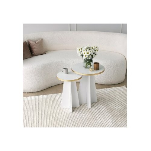 Hanah home set stolova mushroom 2 gold white Slike