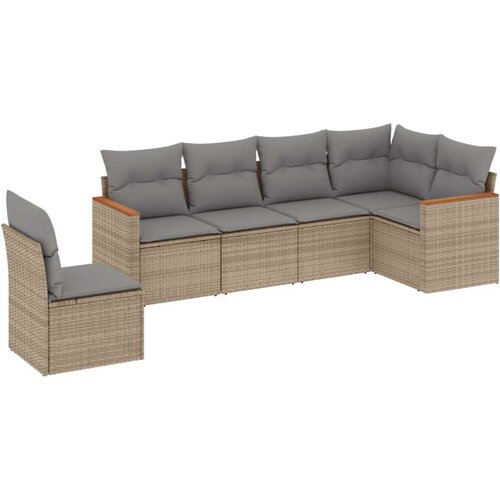  6-dijelni set vrtnih sofa s jastucima bež od poliratana Slike