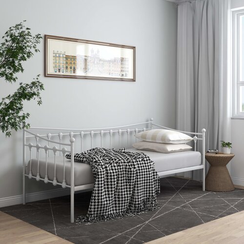  Okvir za krevet na razvlačenje bijeli metalni 90 x 200 cm Slike