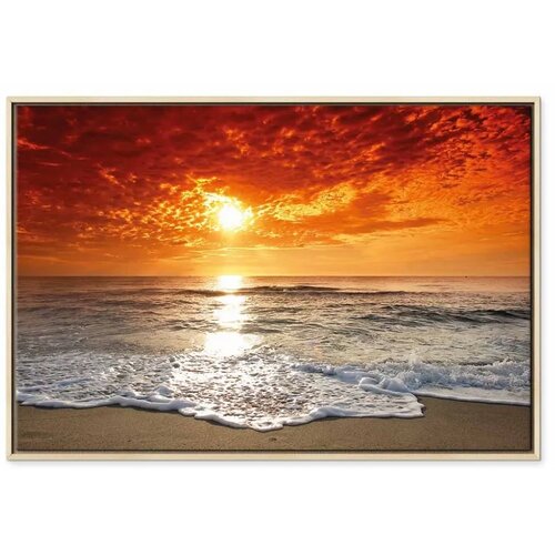  Slika - Gorgeous Beach 90x60 U prirodnom drvenom okviru Cene