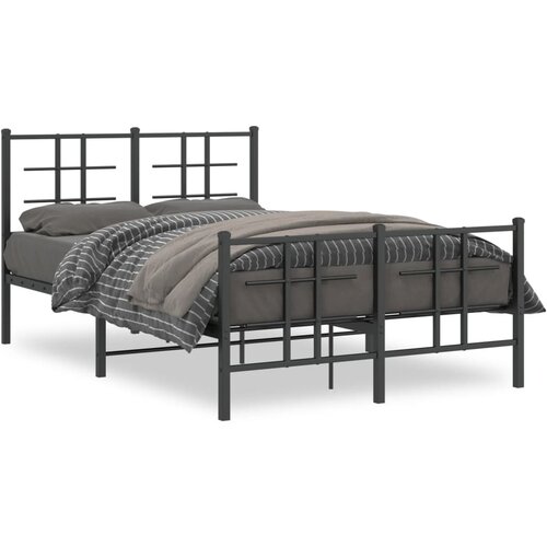 vidaXL Metalni okvir kreveta uzglavlje i podnožje crni 120x190 cm Cijene