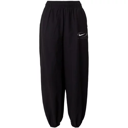 Nike Sportswear Hlače siva / črna / bela