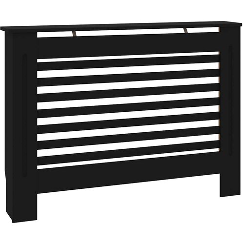  Pokrov za radijator crni 112 x 19 x 81,5 cm MDF Slike