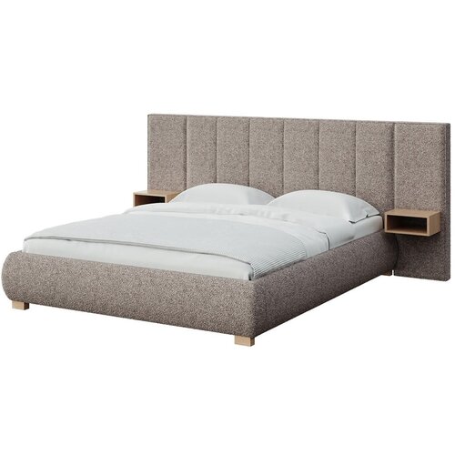 MESONICA Svjetlo smeđi tapecirani bračni krevet s podnicom 180x200 cm Fioro – Cijene