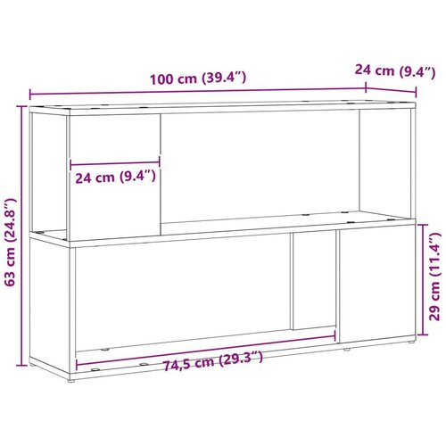  Polica za knjige crni hrast 100x24x63 cm od konstruiranog drveta Slike