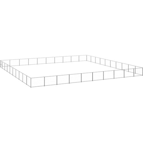 vidaXL pasji boks srebrn 100 m² jeklo Cene
