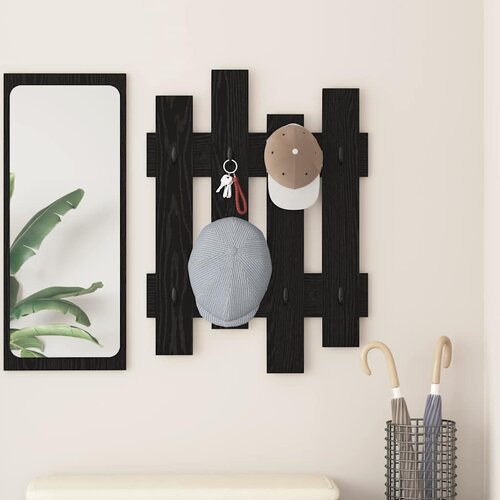  Vje&scaron;alica za kapute na zidu Zidne Crni hrast 60 x 3 x 82 cm Cijene