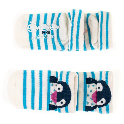 SHELOVET Set of 2 pairs of children's socks blue striped penguins Cene