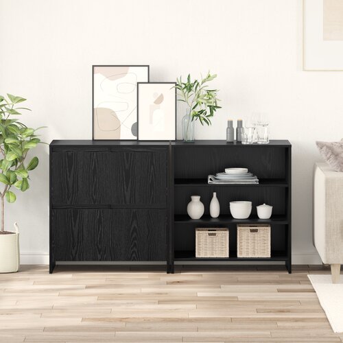 vidaXL Komode 2 pcs Crni hrast 70 x 41 x 75 cm Konstruirano drvo Cijene