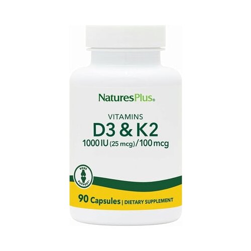 Nature&amp;#039;s Plus Vitamin D3 1000 IU sa 100 mcg vitamina K2 Slike