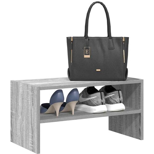VidaXL Regal za čevlje zložljiva siva sonoma 60x30x30,5 cm Slike
