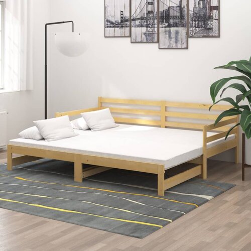  Dnevni ležaj na izvlačenje 2 x (90 x 200) cm masivna borovina Cene