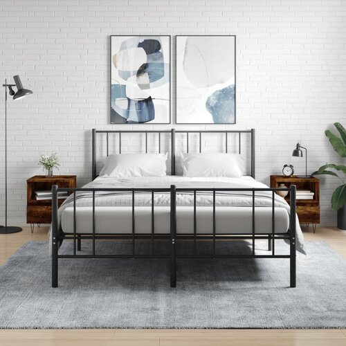 vidaXL Nočna omarica 2 kosa dimljen hrast 40x35x50 cm inženirski les Cene