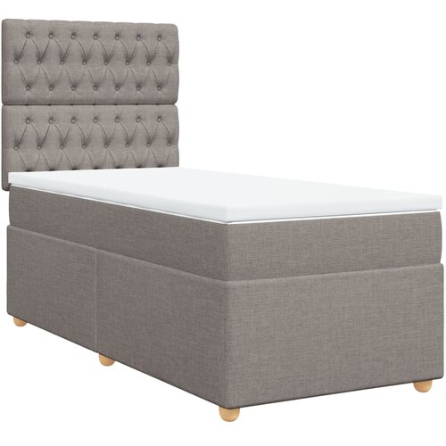 VidaXL Krevet s oprugama i madracem smeđesivi 80x200 cm od tkanine Slike