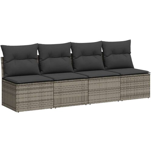  10-dijelni set vrtnih sofa od poliratana s jastucima sivi Slike
