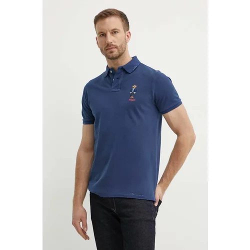 Polo Ralph Lauren Pamučna polo majica boja: tamno plava, s aplikacijom, 710934708