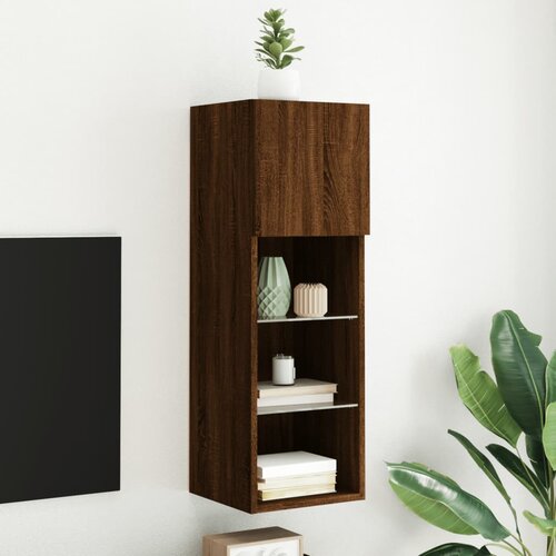  The Living Store TV omarica z LED lučkami rjav hrast 30,5x30x90 cm - TV Omarica, (21555430) Cene