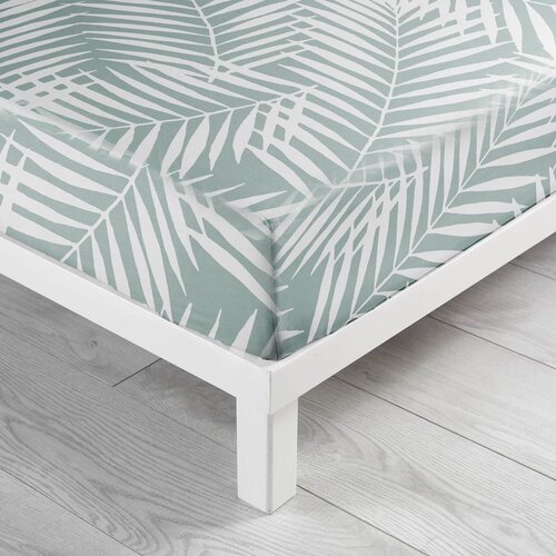 Douceur d int&amp;eacute;rieur Bela/zelena napenjalna bombažna rjuha 90x190 cm Botania &amp;ndash; Slike
