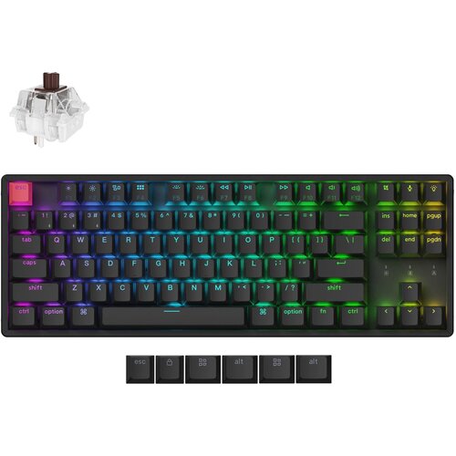 KEYCHRON K8 QMK Brezžična mehanska tipkovnica (Version 2) / Hot-Swapp / RGB / Super Switch Brown, (5000060441) Slike