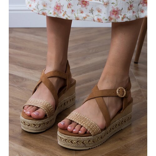 Gemre Brown wedge espadrille sandals Sywiera Cene