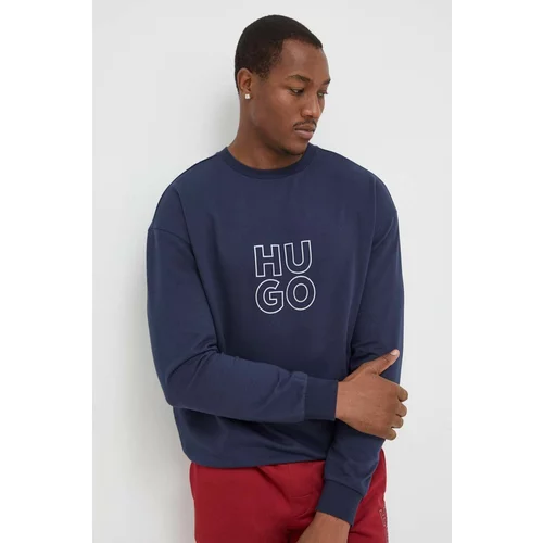 Hugo Bombažna majica mornarsko modra barva