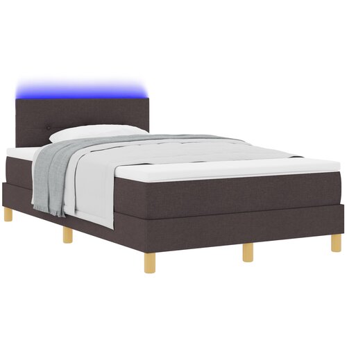 VidaXL Box spring krevet Tamno smeđa 120 x 190 cm tkanina Slike