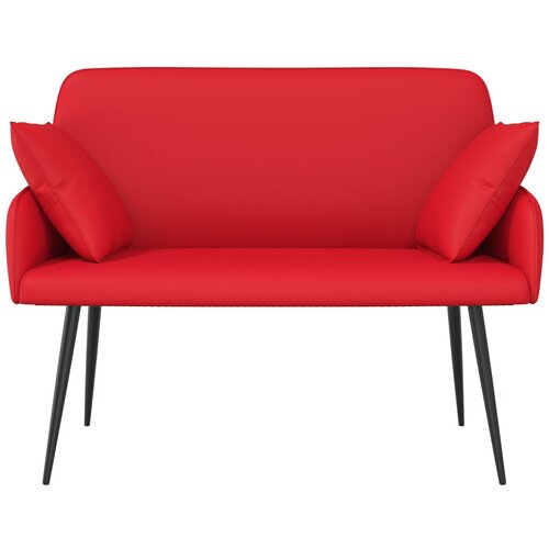  Dvosjed s metalnim nogama 2-sjedalo Crvena Umjetna koža Slike