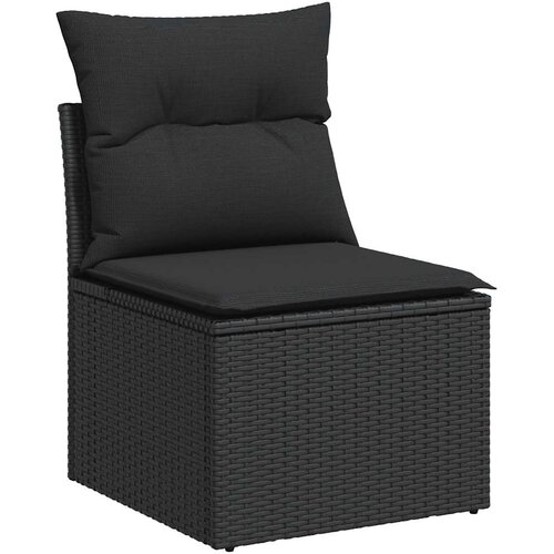  7-dijelni set vrtnih sofa od poliratana s jastucima crni Crna 83 x 62 x 69 cm Slike