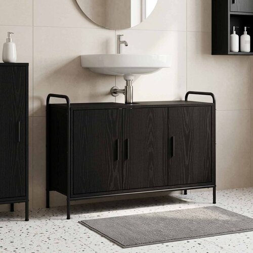  Kupaonski ormar Crni hrast 95 x 34 x 61 cm Konstruirano drvo Cene