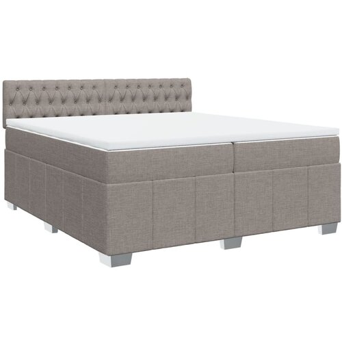 vidaXL Box spring postelja z vzmetnico taupe 200x200 cm blago, (21321519) Cene