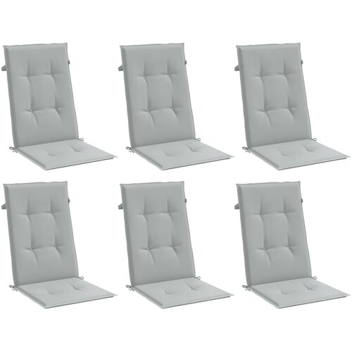  Jastuci za stolice 6 kom svjetlosivi 120 x 50 x 4 cm od tkanine Slike