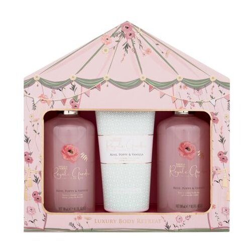 Baylis & Harding Royale Garden Rose, Poppy & Vanilla Luxury Body Retreat set: krema za prhanje 2 x 300 ml + losjon za telo 200 ml za ženske Cene