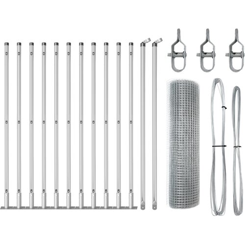 vidaXL Set ograjnih stebrov Set 2 Galvanizirano jeklo 25 x 0.5 m Cene